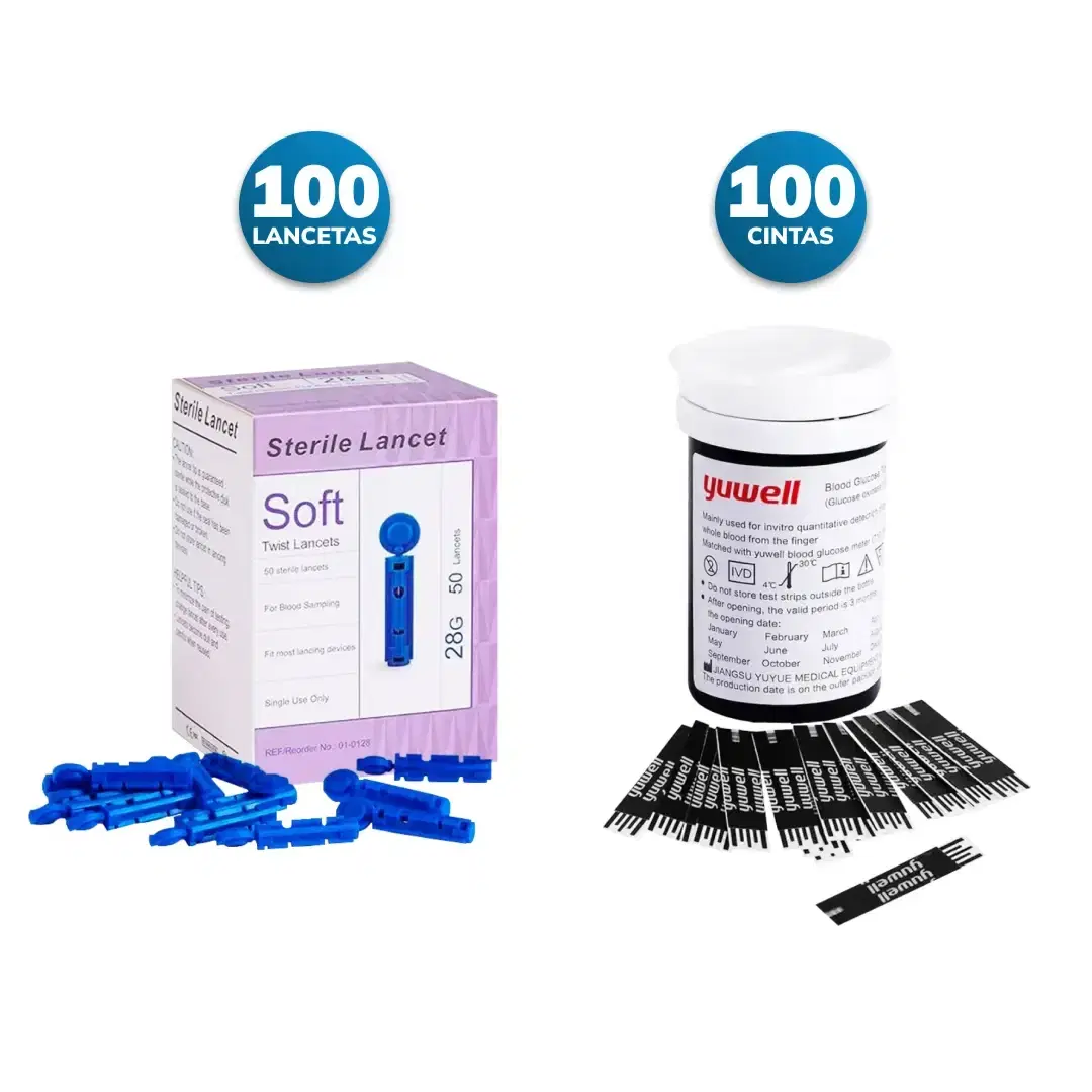 01 100 Lancetas + 100 Cintas